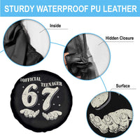 Funny 13th Birthday Official Teenager Spare Tire Cover Viral Meme Six Seven 6 7 Hands 13 Years Old Boys Kids