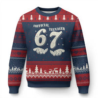 Funny 13th Birthday Official Teenager Ugly Christmas Sweater Viral Meme Six Seven 6 7 Hands 13 Years Old Boys Kids