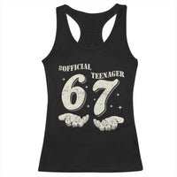 Funny 13th Birthday Official Teenager Racerback Tank Top Viral Meme Six Seven 6 7 Hands 13 Years Old Boys Kids