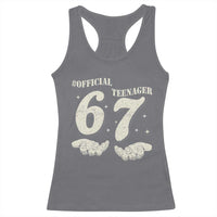 Funny 13th Birthday Official Teenager Racerback Tank Top Viral Meme Six Seven 6 7 Hands 13 Years Old Boys Kids