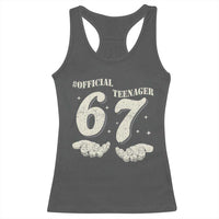 Funny 13th Birthday Official Teenager Racerback Tank Top Viral Meme Six Seven 6 7 Hands 13 Years Old Boys Kids