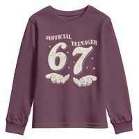 Funny 13th Birthday Official Teenager Youth Sweatshirt Viral Meme Six Seven 6 7 Hands 13 Years Old Boys Kids