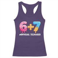 Funny 67 13th Birthday Official Teenager Racerback Tank Top 6 7 Ice Cream Drip Meme Funny Six Seven 13 Years Old