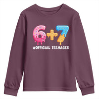 Funny 67 13th Birthday Official Teenager Youth Sweatshirt 6 7 Ice Cream Drip Meme Funny Six Seven 13 Years Old