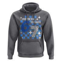 Funny 13th Birthday Official Teenager Hoodie 6+7 13 Year Old Boys Kids Checkered 67 Meme
