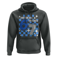 Funny 13th Birthday Official Teenager Hoodie 6+7 13 Year Old Boys Kids Checkered 67 Meme