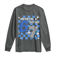 Funny 13th Birthday Official Teenager Long Sleeve Shirt 6+7 13 Year Old Boys Kids Checkered 67 Meme