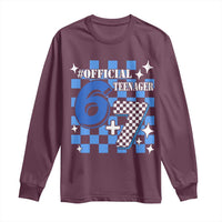 Funny 13th Birthday Official Teenager Long Sleeve Shirt 6+7 13 Year Old Boys Kids Checkered 67 Meme