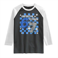 Funny 13th Birthday Official Teenager Raglan Shirt 6+7 13 Year Old Boys Kids Checkered 67 Meme