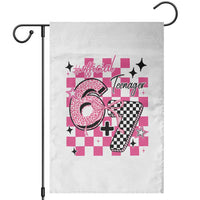 Funny 13th Birthday Official Teenager Garden Flag 6+7 13 Year Old Kids Girls Pink Checkered 67 Meme