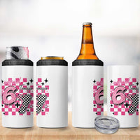 Funny 13th Birthday Official Teenager 4 in 1 Can Cooler Tumbler 6+7 13 Year Old Kids Girls Pink Checkered 67 Meme