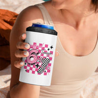 Funny 13th Birthday Official Teenager 4 in 1 Can Cooler Tumbler 6+7 13 Year Old Kids Girls Pink Checkered 67 Meme