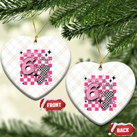 Funny 13th Birthday Official Teenager Ceramic Ornament 6+7 13 Year Old Kids Girls Pink Checkered 67 Meme