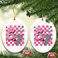 Funny 13th Birthday Official Teenager Ceramic Ornament 6+7 13 Year Old Kids Girls Pink Checkered 67 Meme