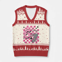 Funny 13th Birthday Official Teenager V-Neck Knit Sweater Vest 6+7 13 Year Old Kids Girls Pink Checkered 67 Meme