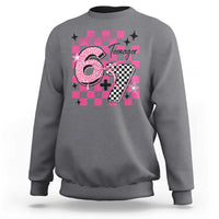 Funny 13th Birthday Official Teenager Sweatshirt 6+7 13 Year Old Kids Girls Pink Checkered 67 Meme