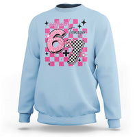 Funny 13th Birthday Official Teenager Sweatshirt 6+7 13 Year Old Kids Girls Pink Checkered 67 Meme