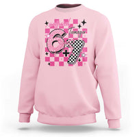 Funny 13th Birthday Official Teenager Sweatshirt 6+7 13 Year Old Kids Girls Pink Checkered 67 Meme