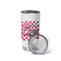 Funny 13th Birthday Official Teenager Tumbler Cup 6+7 13 Year Old Kids Girls Pink Checkered 67 Meme