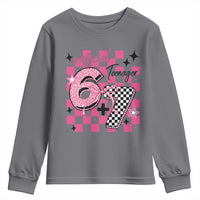 Funny 13th Birthday Official Teenager Youth Sweatshirt 6+7 13 Year Old Kids Girls Pink Checkered 67 Meme