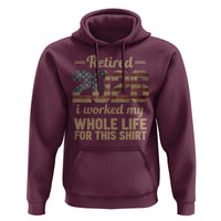 Retired 2026 Hoodie Vintage Retirement US Flag I Worked My Whole Life