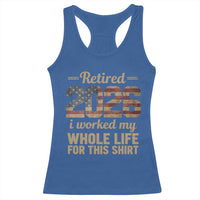 Retired 2026 Racerback Tank Top Vintage Retirement US Flag I Worked My Whole Life