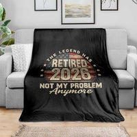 The Legend Has Retired 2026 Throw Blanket Funny Retirement USA Flag
