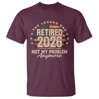 The Legend Has Retired 2026 T Shirt Funny Retirement USA Flag