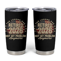 The Legend Has Retired 2026 Tumbler Cup Funny Retirement USA Flag
