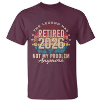 The Legend Has Retired 2026 T Shirt Retro Funny Retirement
