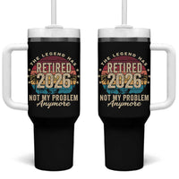 The Legend Has Retired 2026 Tumbler With Handle Retro Funny Retirement