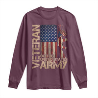 Veteran Of The United States Long Sleeve Shirt Army US Flag Veteran Patriotic