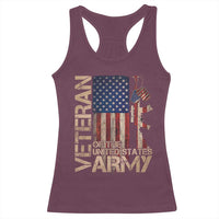 Veteran Of The United States Racerback Tank Top Army US Flag Veteran Patriotic