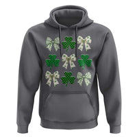 St Patricks Day Lucky Coquette Hoodie Leopard Shamrocks Bow Irish Gift