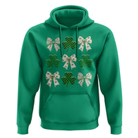 St Patricks Day Lucky Coquette Hoodie Leopard Shamrocks Bow Irish Gift