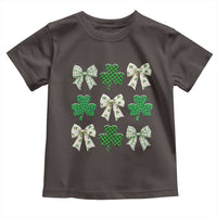 St Patricks Day Lucky Coquette Toddler T Shirt Leopard Shamrocks Bow Irish Gift
