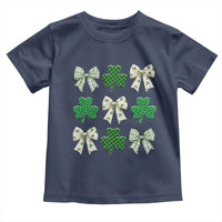 St Patricks Day Lucky Coquette Toddler T Shirt Leopard Shamrocks Bow Irish Gift