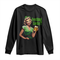 St. Patricks Day Long Sleeve Shirt Feeling Lucky Trendy Retro