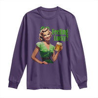 St. Patricks Day Long Sleeve Shirt Feeling Lucky Trendy Retro