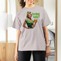 St. Patricks Day T Shirt For Women Feeling Lucky Trendy Retro