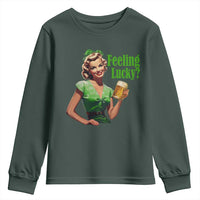 St. Patricks Day Youth Sweatshirt Feeling Lucky Trendy Retro