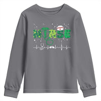 Nurse St Patricks Day Youth Sweatshirt Stethoscope Scrub Irish Nurses Paddys Day
