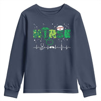 Nurse St Patricks Day Youth Sweatshirt Stethoscope Scrub Irish Nurses Paddys Day