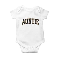 Auntie Baby Onesie Retro Varsity New Aunt Letter Print