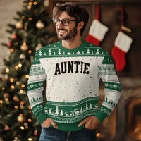 Auntie Ugly Christmas Sweater Retro Varsity New Aunt Letter Print