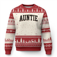 Auntie Ugly Christmas Sweater Retro Varsity New Aunt Letter Print