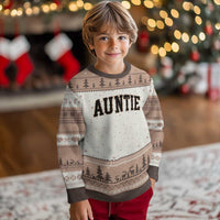 Auntie Ugly Christmas Sweater Retro Varsity New Aunt Letter Print