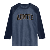 Auntie Raglan Shirt Retro Varsity New Aunt Letter Print