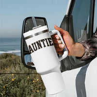 Auntie Tumbler With Handle Retro Varsity New Aunt Letter Print