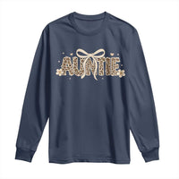 Leopard Auntie Long Sleeve Shirt Coquette Bow Cute Gift For Aunt